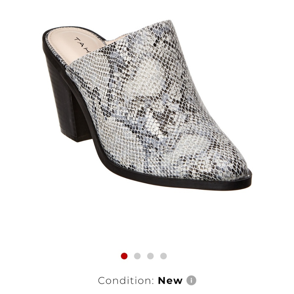 Tahari Wynda Snake Print Mules size 6